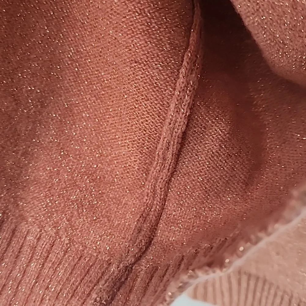 Marani Metallic Oversized Knit Wool Blend Sweater with Enamel Necklace Detail - Picture 7 of 10